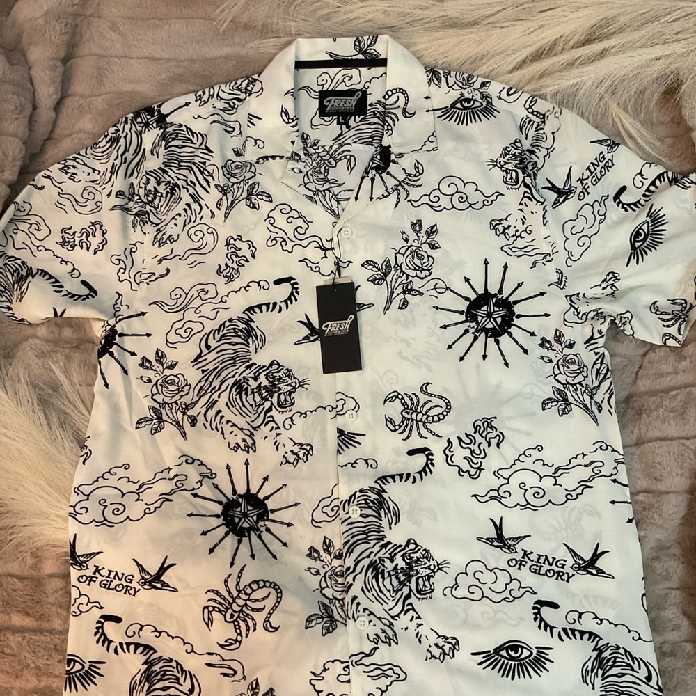Fresh White Casual Button Down Shirt